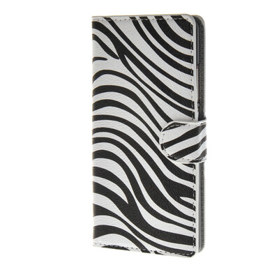 

MOONCASE Zebra style Leather Side Flip Wallet Card Slot Stand Pouch ЧЕХОЛ ДЛЯ Huawei Ascend P8