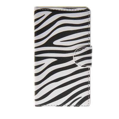 

MOONCASE Zebra style Leather Side Flip Wallet Card Slot Stand Pouch ЧЕХОЛ ДЛЯ Microsoft Lumia 435