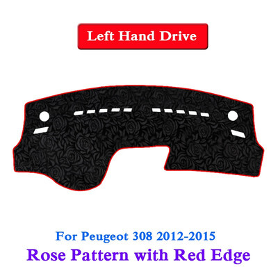 

Car Styling Dashboard Protective Mat Shade Cushion Cover Pad Rose Pattern Carpet For Peugeot 308 2012-2018 LHD&RHD Anti-Slip Mat