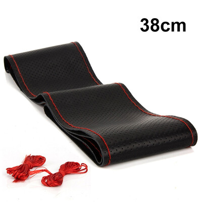 

2017 Genuine Leather Steering Wheel CoverCar Styling Accessories Volante EsportivoDIY Handmade Case With Needles&Thread