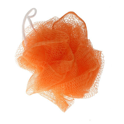 

UpperX Bathroom Body Washing Scrubber Pale Orange Bath Ball Shower Pouf 2 Pcs