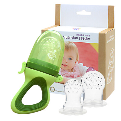 

MDB baby fruit&vegetable bite bag baby fruit net bag bite music food supplement ring green