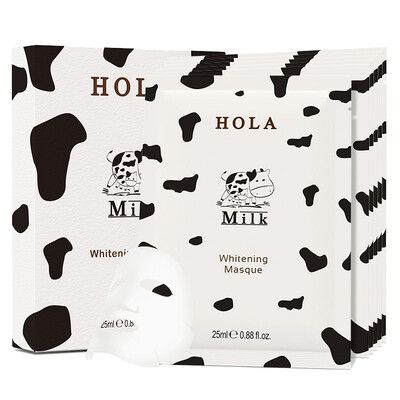 

Hera HOLA Milk Whitening Whitening Moisturizing Mask Sticking Mask for Men&Women Milk Mask 25ml 5 Pack Replenishing Water Brightening Moistening Light&Thin