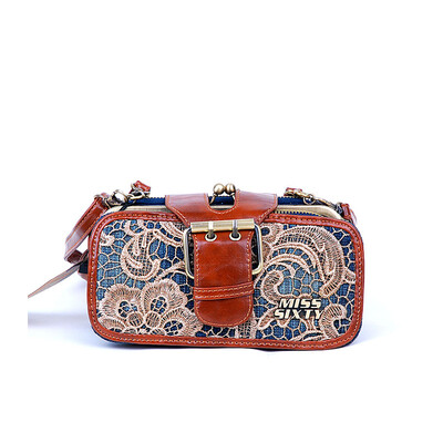 

New design women leather shoulder bag denim bag handbag retro embroidery lady messenger bag female crossbody bag