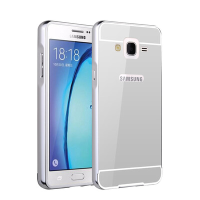 

MOONCASE Plating Metal Frame Edge Mirror Back Protective Shell 2 in 1 Thin Case Cover for Samsung Galaxy ON7/G6000