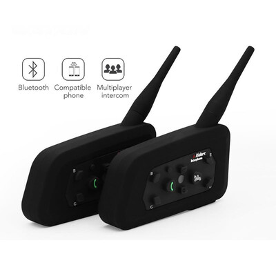 

2Pcs WAYXIN Motorcycle Intercom 1200M Helmet Bluetooth Intercom Moto Buletooth Interphone 6Riders Wireless Bluetooth Headset