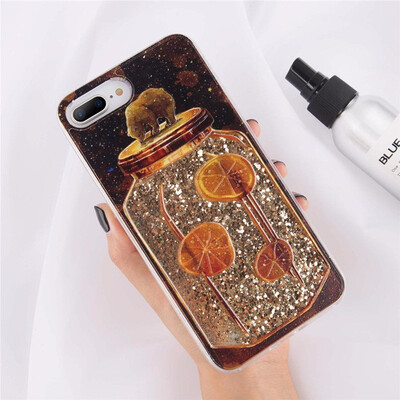 

Glitter Bottle Quicksand Dynamic Phone Case Bling Flowing Sequins Cases For iPhone 8 7 6 6s Plus X