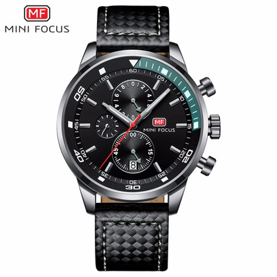 

MINI FOCUS Fashion Sports Leather Strap Men Watch MF0017G