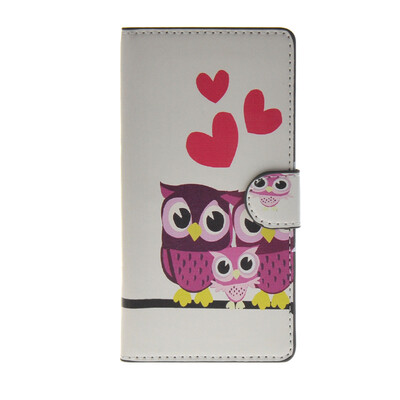 

MOONCASE Owl Pattern Leather Side Flip Wallet Card Slot Stand Pouch Case Cover for Sony Xperia Z4