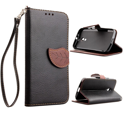 

MOONCASE [Leaves Magnetic] Flip PU Leather Wallet Card Pouch Bracket Stand Back Case Cover for Motorola Moto G (2nd generation