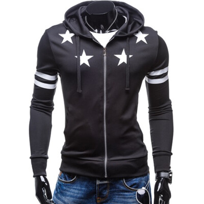 Zogaa New Mens Hoodie Stars Printing Casual Slim