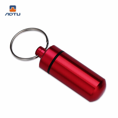 

Aotu AT7605 Outdoor Emergency Portable Aluminum Alloy Medicine Pot Bottle with Key Ring Hollow water resistant&dust-proof