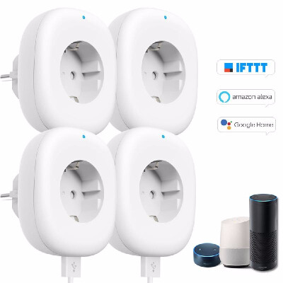 

Wifi Smart Socket Plug with Big OnOff Switch Button USB Port Smart alex-a Outlet Support APP Remote Control Timing Function Vo