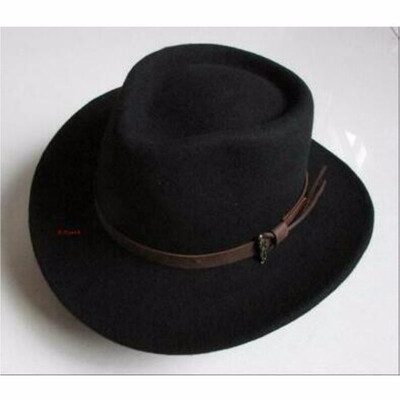 

Men&Women 100 Wool Cowboy Hat Riding Fedoras Cap Adult Elegant Wool Wide Brim Felt Bowler Fedora Panama Hat B-4059