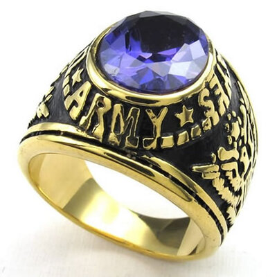 

Hpolw Mens CZ Stainless Steel Ring, Eagle Hawk