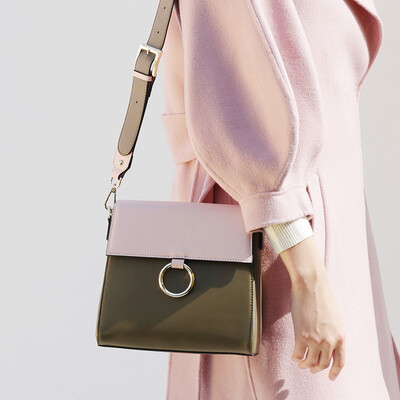 

NTNL bag women 2018 new style single-shoulder bevel bag womens small square bag simple backpack leisure leather satchel