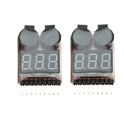

2Pcs 1-8S Indicator RC Li-ion Lipo Battery Tester Low Voltage Buzzer Alarm New Vehicles Remote Control Toy Accessories