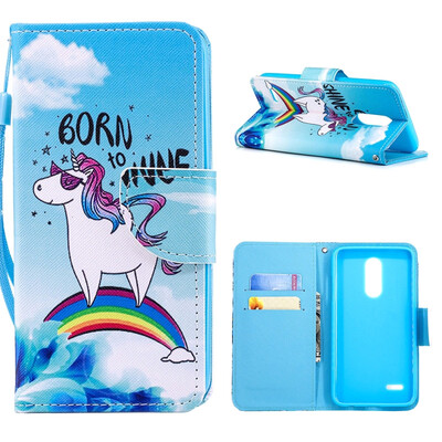 

MOONCASE Huawei P20 painted leather case with small hand rope - Rainbow Horse