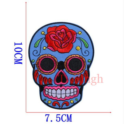 

twilingh Patches Sewing Iron-On Accessories Patchworks Skull Embroidered Sequined Patches For Clothing