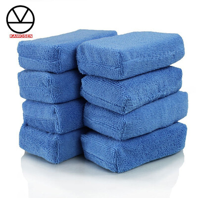 

KAWOSEN Premium Grade Microfiber Applicators Sponges Cloths Blue Pack of 8 1284cm Car Care Microfibre Wax Polishing