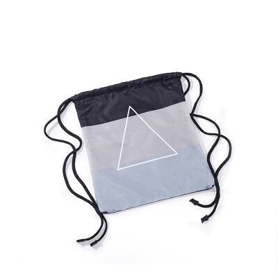 

90 points Lightweight Waterproof Drawstring Bag Scratch-proof Wearable Tearproof Simple Foldable GreyBlack Duplex