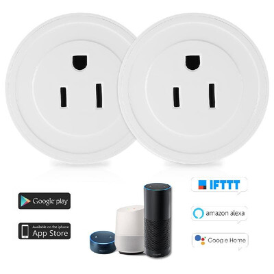 

2Pack Wi-Fi Wireless Mini Smart Outlet Plug WIFI Socket Charging Adapter Smart Home Power Plug Remote Control Via Phone App Smart