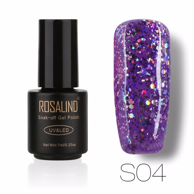 

ROSALIND Gel 1S Black Bottle 7ML Star&Moon glitter S01-12 UV LED Soak-Off Gel Nail Polish Nail Art Semi Permanent Gel Varnish