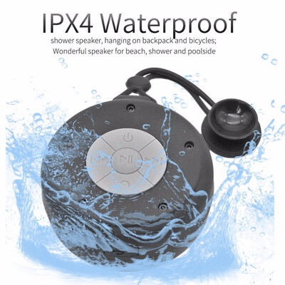 

Mini Shower Speaker Wireless waterproof Portable Bluetooth Speaker with Hands-free with Built-in Mic with hanging rope sucker