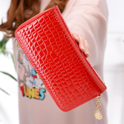 

2018 New Double Zipper Wallet MS High-capacity Long Wallet Change Mobile Phone Leather Handbag Carteira Feminina