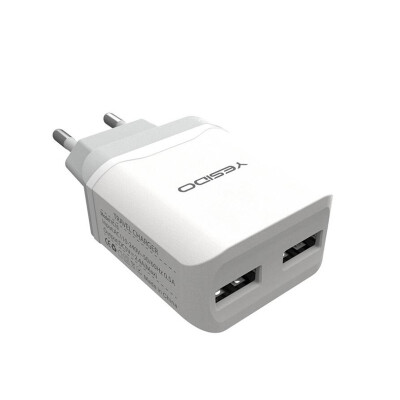 

YC10 series European travel charger 2 port USB mobile phone charger 24a fast charge ce certification 5V charger direct charge