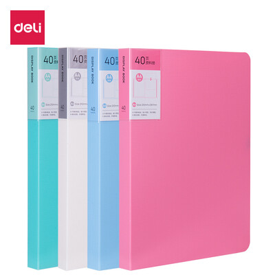 

Deli deli bright color 4 4 color set information book 40 page file folder pocket folder 27015