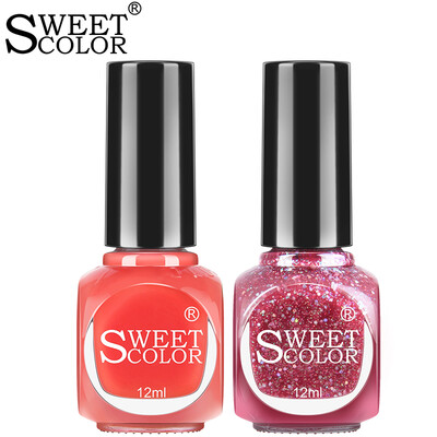 

Sweet Color Odorless Environmental Nail Polish Manicure Set Bianhua Huakai 12ml2 Jelly Red Dress Skirt Red Wine Red Sequin Series Nail Polish