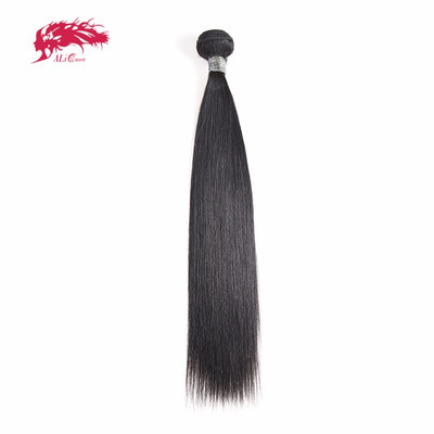 

Ali Queen Hair 5A Peruvian Straight Hair 1 Bundle Remy Human Hair Weave Off Black Color 1B