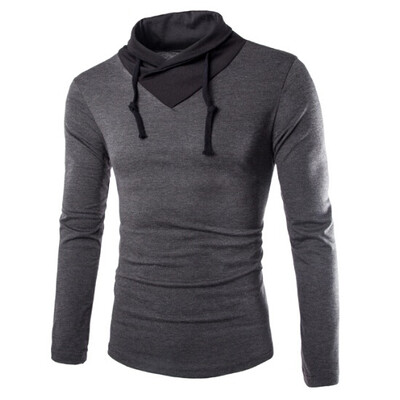 

Zogaa Mens T-shirt Splices Collar Casual Fashion Long Sleeve