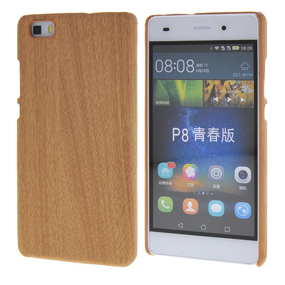 

MOONCASE Wooden style Hard Rubber Shell Back чехол для Cover Huawei Ascend P8 Lite Beige