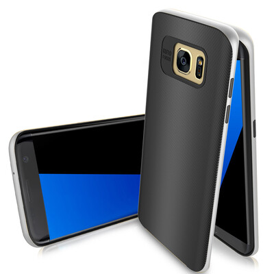 

KOOLIFE Samsung s7 edge bumblebee cell phone case drop shatter-resistant silicone sleeve border all-inclusive shell for Samsung S7edge G9350 Space Silver