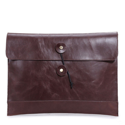

Vintage PU leather A4 file envelope bag laptop briefcase men business casual fast post leisure stitching Square bags document