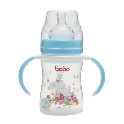 

Le Bao bobo PP wide caliber bottle straw with handle 160ml blue newborn