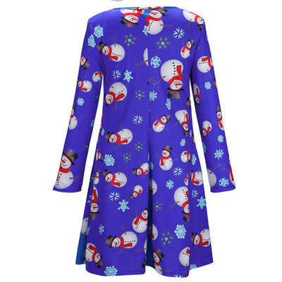 

Snowflake sleeved T-shirt dress printed