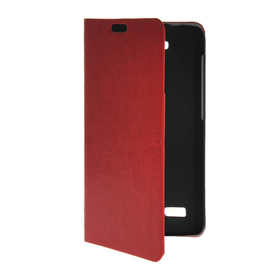 

MOONCASE Slim Leather Side Flip Wallet Card Slot Pouch with Kickstand Shell Back Case Cover for Huawei Honor Holly Red
