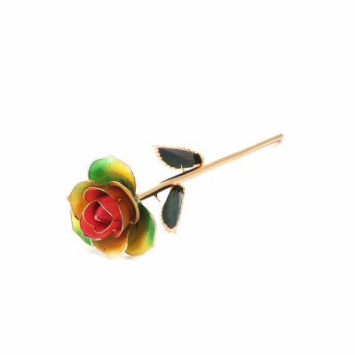 

A rainbow roseLove Forever Long Stem 24k Gold Foil Trim Red Rose Flower Best Gift for Valentines Day Mothers Day Anniversary