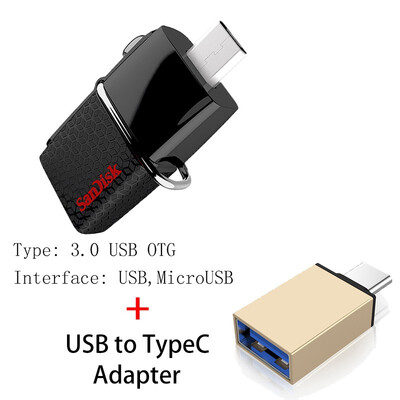 

SanDisk 30 OTG USB Flash Drive 128GB 64GB 32GB 16GB 8GB Pendrive USB Stick 30 Pen Drive U Disk with MicroUSB TypeC Adapter