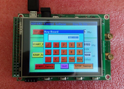 

ADF4351 module TFT color screen touch screen 1375 MHz to 4400 MHz output frequency STM32 sweep 35M-44G RF signal source