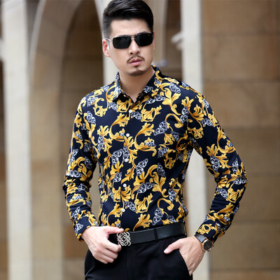 

Thickening Mens Shirts British Style Long-Sleeve Shirts Male Slim Winter Full Sleeve Casual Clothes Mens Dress Shirt