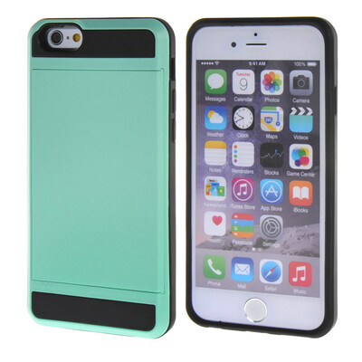 

MOONCASE ЧЕХОЛ ДЛЯ iPhone 6 / 6S (4.7") Soft Silicone Gel TPU Skin With Card Holder Protective Azure