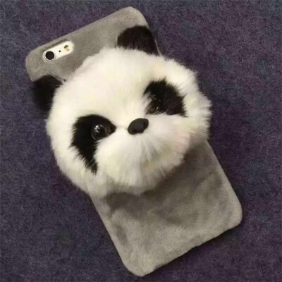 

Lifelike Three-dimensional Plush Doll Cat Panda Protection Case for iPhone 6 6Plus