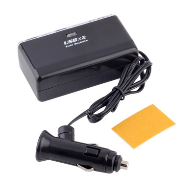 

Двойной гнездо 2 USB-порт прикуривателя Splitter DC 12V / 24V Автомобильное зарядное устройство