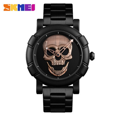

SKMEI quartz watch creative mens alloy strap mens watches personality Novelty 30 m waterproof watch Relogio Masculino 9178