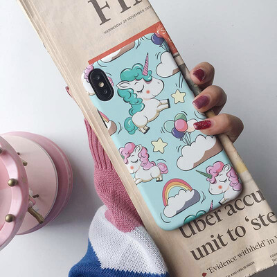

Cartoon Unicorn Series Mobile Shell iPhone7 8 más simple Apple X Todo incluido Mobile Hard Case