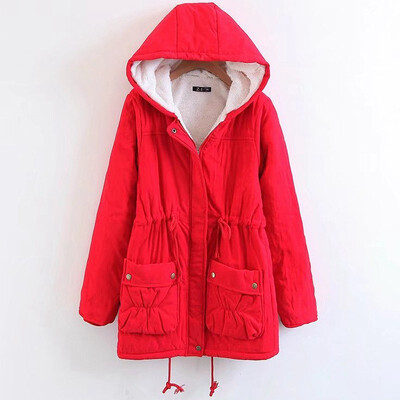

2018 winter new arrival womens long hooded cotton-padded coat large size